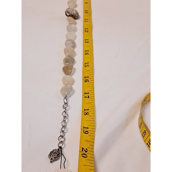 NWT Peyote Bird Agate Quartz Beads Silver Nugget Gemstone Chunky Necklace 17-20" - Picture 13 of 13